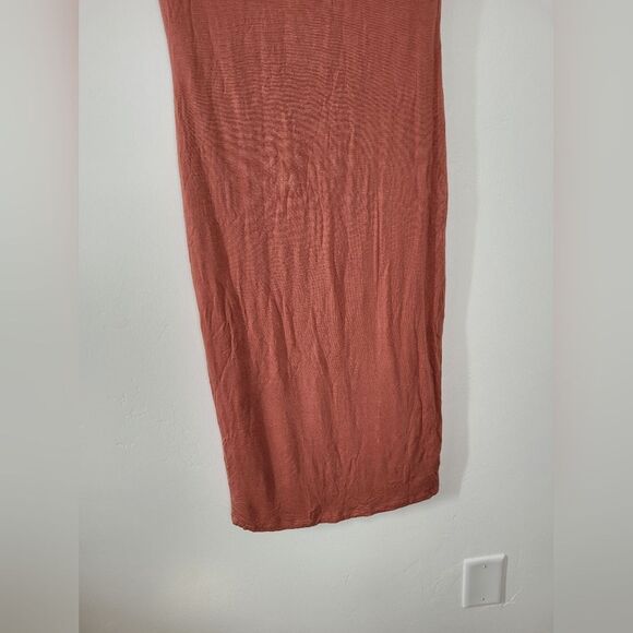 Popular21 T-Shirt Bodycon Dress Orange Copper Soft Stretchy Jersey Knit Medium - Picture 10 of 15